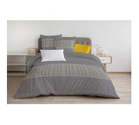 Parure de couette 100% coton NAT - Gris - Géométriques - 240x260 cm