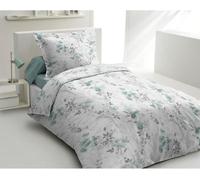 Parure de couette 140x200 cm HOME LINGE PASSION POMPADOUR : Housse de couette + 1 taie d'oreiller - 100% Coton 57 Fils - Vert