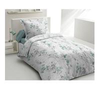 Parure de couette 140x200 cm HOME LINGE PASSION POMPADOUR : Housse de couette + 1 taie d'oreiller - 100% Coton 57 Fils - Vert