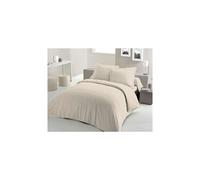 Lovely Home Parure de couette 220 x 240 cm 100 % coton Beige ivoire