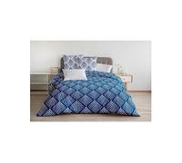 Home Linge Passion | Housse de Couette - 3 Pièces | 100% Coton - 57 Fils | 2 Personnes - 240x260 cm | Fibula Bleu