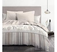 Parure de couette 3 pièces - Home sweet Home - Mirofibre - Blanc - Beige - Synthétique