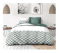 Parure de couette 3 pièces 220x240 en percale 100% coton - Vert sapin | Le Clos des Songes