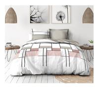 Parure de couette 3 pièces 240x260 Percale de coton - Rose poudré | Le Clos des Songes