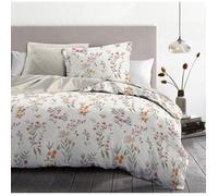 Parure de couette 3 pièces en percale de coton 220x240 Blanc cassé - LA FLAMBOYANTE -