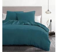 Parure de couette 3 pieces - HOME LINGE PASSION - HP72064 - Microfibre 82 g - 220 x 240 cm - Bleu canard