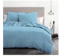 Parure de couette 3 pièces - HOME LINGE PASSION - HP72067 - Microfibre 82 g - 220 x 240 cm - Bleu ciel