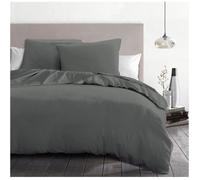 Parure de couette 3 pièces - HOME LINGE PASSION - HP72075 - Microfibre 82 g - 240 x 260 cm - Gris anthracite