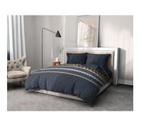 Parure de couette 3 pièces - Housse de couette + 1 taie d'oreiller Charlest -Bleu- 240x260 cm - Microfibre - Home Linge Passion