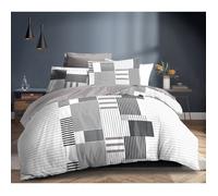 Parure de couette 3P ""Louna"" 240 x 220 cm Aby Gris Coton Pur