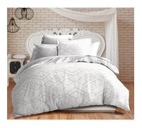 Parure de couette 3P ""Louna"" 240 x 220 cm Losange Gris Coton Pur