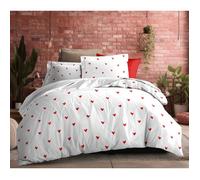 Parure de couette 3P ""Louna"" 240 x 220 cm Love Rouge Coton Pur