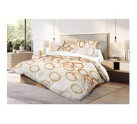 Parure de couette 3P ""Louna"" 260 x 240 cm Circle Orange King size Coton Pur