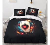 Parure de Couette avec Motif de Cartes à Jouer - Housse de Couette 240 x 260, Confort et Divertissement pour des Nuits Ludiques, Design Élégant et Intemporel pour Une Chambre de Jeux
