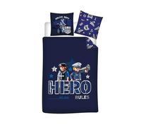 Parure de couette - AYMAX - Hero Rules (Playmobil Police) - 140x200+taie65x65 - 52% coton/48% polyester - Réversible