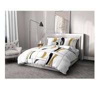 Parure de Couette Blanche 100% Coton - ATTOLL - Noir - Rectangulaire - Classique - Intemporel