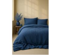 Parure de Couette Gaze de Coton Bleu 220x240 cm - Le Clos des Songes - Douce & Respirante