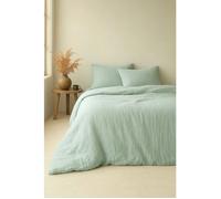 Parure de Couette Gaze de Coton Vert d'eau 220x240 cm - Le Clos des Songes - Douce & Respirante