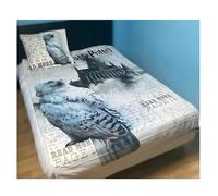 Parure de Couette Harry Potter avec Hibou- 1 Housse de Couette 140x200 + 1 taie 63x63cm (Parure de lit Harry Potter - F)