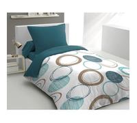 Home Linge Passion Housse de Couette Verte Cercles 140 x 200 cm