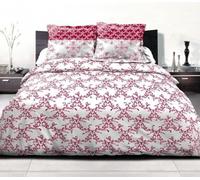 Parure de couette HOME LINGE PASSION FRISE - Bordeaux - 100% Coton 57 Fils