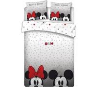 Parure de couette - HOMEROKK - Mickey et Minnie - 240x200 cm - Drap Housse 140x190 cm - Noir