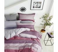 Parure de Couette Imprimé Double Face Percale de Coton peigné 80 Fils/cm² pour lit 140 à 160 cm (Parure 240 TH-01-24)