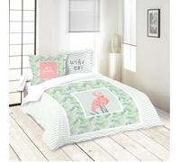 Parure de couette Lovely Casa Lagoon - 100% coton 57 fils - Vert - 260x240 cm