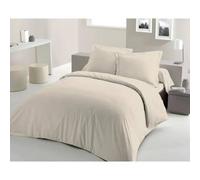 Lovely Home Parure de couette 220 x 240 cm 100 % coton Beige ivoire