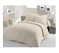 PARURE DE COUETTE LOVELY HOME - 220x240 cm - 100% COTON - BEIGE IVOIRE