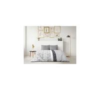 parure de couette microfibre ethno - 1 housse de couette 220 x 240 cm + 2 taies d'oreiller 63 x 63 cm - gris
