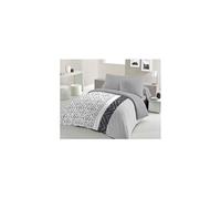 Parure de couette microfibre ETHNO - 1 housse de couette 240 x 260 cm + 2 taies d'oreiller 63 x 63 cm - Gris