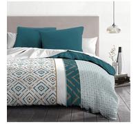 Home Linge Passion Parure DE Couette 240x260 Ethno Bleu Canard