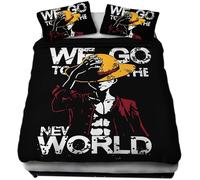 Parure de couette One Piece - Noir - Housse de Couette Anime - 200x200cm - Microfibre 90 gr