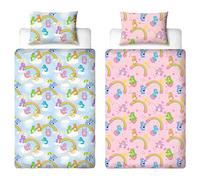 Parure de Couette Une Place Care Bears sous Licence Officielle, Design Sunshine | Literie réversible 2 Faces avec taie d’Oreiller Assortie | Parfait pour Chambre d’Enfant | Polycoton