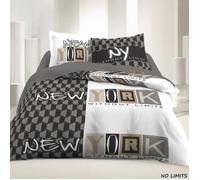 Parure de Drap - No Limits - King - 100% Coton - 57 Fils/cm² - 2 Taies d'oreiller