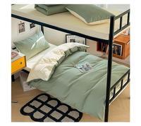 Parure de housse de couette simple en coton lavé couleur unie pour dortoir étudiant, ensemble 3 pièces drap housse taie d'oreiller housse de couette, housse de couette adaptée pour garnissage de