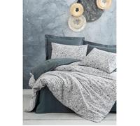 Parure de lit - 1 housse de couette 220 x 240 cm + 2 taies d'oreiller 60 x 60 cm - 100% coton renforcé - Anthracite