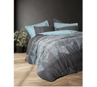 Parure de lit - 1 housse de couette 220 x 240 cm + 2 taies d'oreiller 60 x 60 cm - 100% coton renforcé - Anthracite