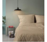 Parure de lit - 1 housse de couette 220 x 240 cm + 2 taies d'oreiller 60 x 60 cm - 100% coton renforcé - Beige