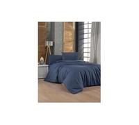 Parure de lit - 1 housse de couette 220 x 240 cm + 2 taies d'oreiller 60 x 60 cm - 100% coton renforcé - Bleu
