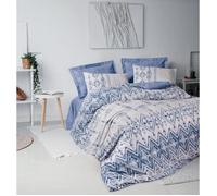 Parure de lit - 1 housse de couette 220 x 240 cm + 2 taies d'oreiller 60 x 60 cm - 100% coton renforcé - Bleu