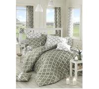 Parure de lit - 1 housse de couette 220 x 240 cm + 2 taies d'oreiller 60 x 60 cm - 100% coton renforcé - Gris