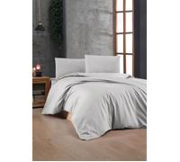 Parure de lit - 1 housse de couette 220 x 240 cm + 2 taies d'oreiller 60 x 60 cm - 100% coton renforcé - Gris