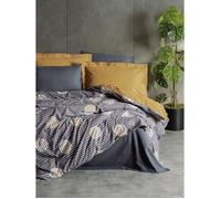 Parure de lit - 1 housse de couette 220 x 240 cm + 2 taies d'oreiller 60 x 60 cm - 100% coton renforcé - Gris