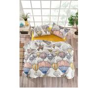Parure de lit - 1 housse de couette 220 x 240 cm + 2 taies d'oreiller 60 x 60 cm - 100% coton renforcé - Moutarde