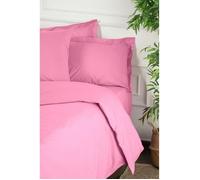 Parure de lit - 1 housse de couette 220 x 240 cm + 2 taies d'oreiller 60 x 60 cm - 100% coton renforcé - Rose