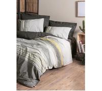 Parure de lit - 129CTN64414 - 1 housse de couette 220 x 240 cm + 2 taies d'oreiller 60 x 60 cm - 100% coton ranforcé - Vison