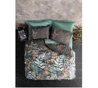 Parure de lit - 1 housse de couette 220 x 240 cm + 2 taies d'oreiller 60 x 60 cm - Satiné 100% coton - Menthe