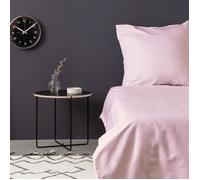 Parure de lit - 1 housse de couette 220 x 240 cm + 2 taies d'oreiller 60 x 60 cm - Satiné 100% coton - Rose